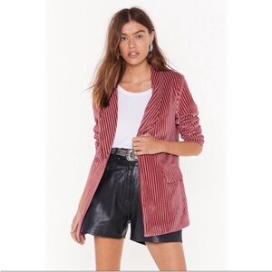 Nasty Gal Pink Corduroy Blazer